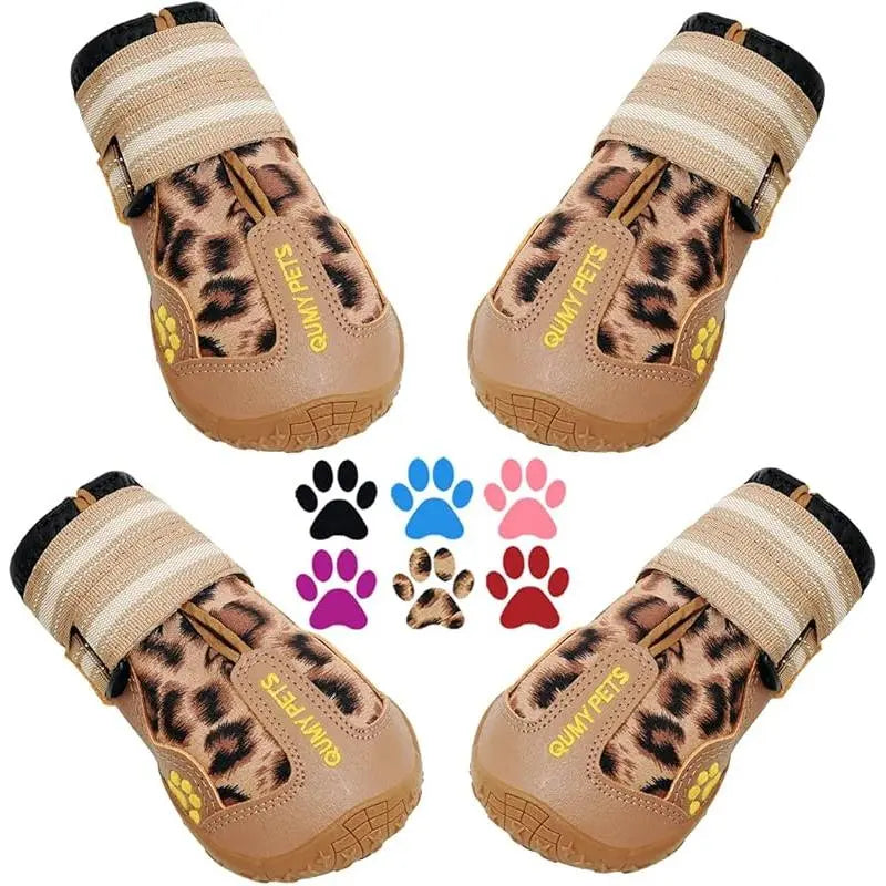 Durable Waterproof Dog Boots for Large & Medium Dogs - All-Season Paw Protectors for Snow, Rain, and Hot Pavement - Anti-Slip Sole, Size 8