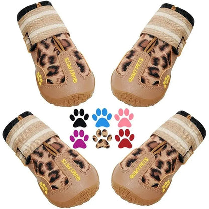 Durable Waterproof Dog Boots for Large & Medium Dogs - All-Season Paw Protectors for Snow, Rain, and Hot Pavement - Anti-Slip Sole, Size 8