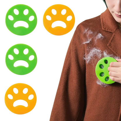 Effortless Pet Hair Removal: 4-Pack Double-Sided Silicone Cat Claw Washable Cleaning Tools for Clothes and Laundry