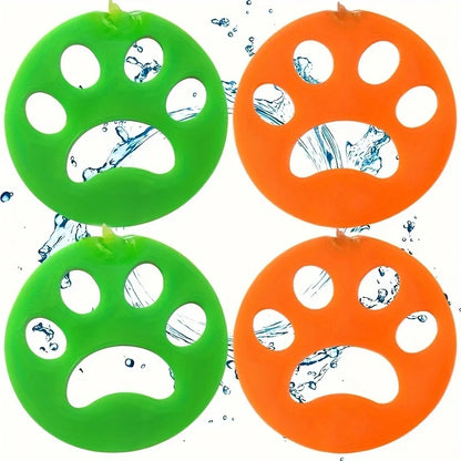 Effortless Pet Hair Removal: 4-Pack Double-Sided Silicone Cat Claw Washable Cleaning Tools for Clothes and Laundry