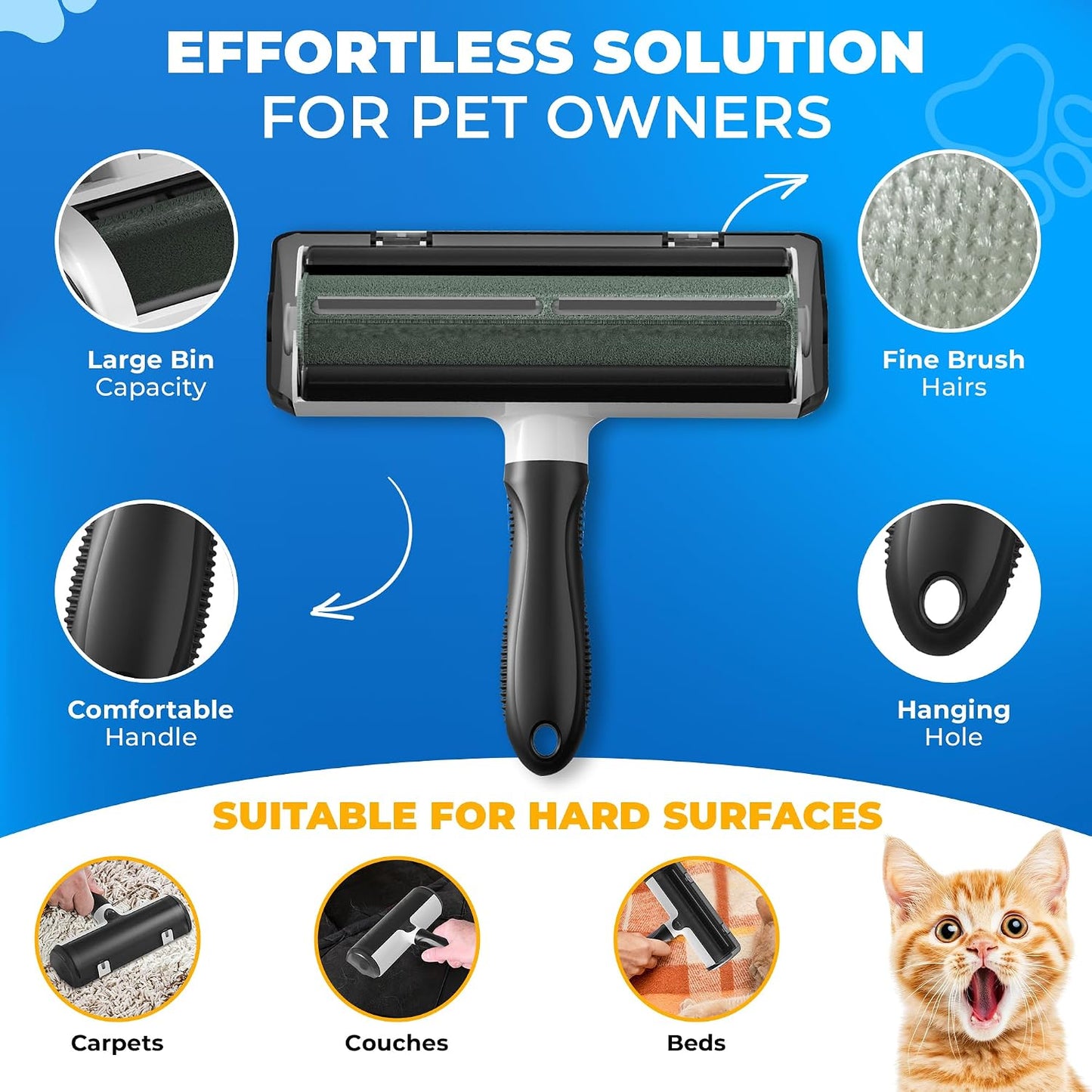 Pet Hair Removal Glove for Dogs & Cats – Dog Grooming Gloves for Shedding, Pet Hair Remover Glove – Pet Grooming Gloves, Cat Grooming Gloves & Cat Brush Glove (Glove + Pet Hair Revomal Kit)