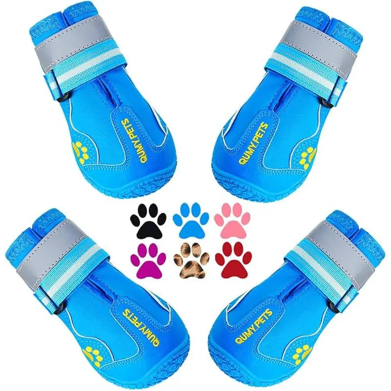 Durable Waterproof Dog Boots for Large & Medium Dogs - All-Season Paw Protectors for Snow, Rain, and Hot Pavement - Anti-Slip Sole, Size 8