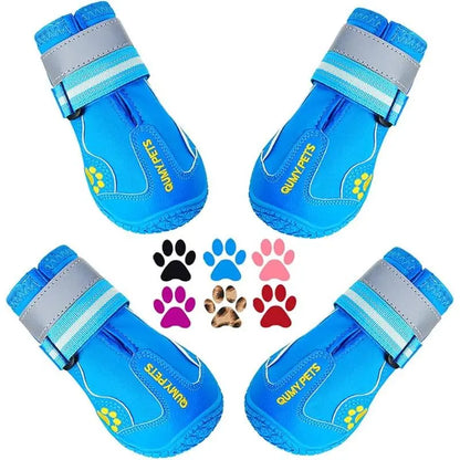 Durable Waterproof Dog Boots for Large & Medium Dogs - All-Season Paw Protectors for Snow, Rain, and Hot Pavement - Anti-Slip Sole, Size 8