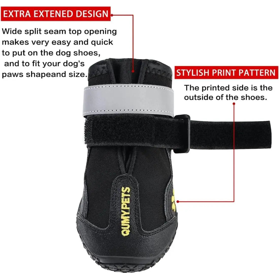 Durable Waterproof Dog Boots for Large & Medium Dogs - All-Season Paw Protectors for Snow, Rain, and Hot Pavement - Anti-Slip Sole, Size 8