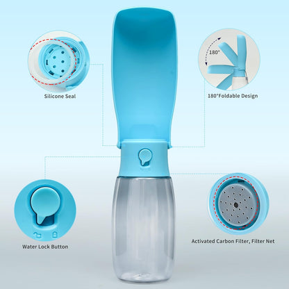 Portable Dog Water Bottle 19Oz Blue