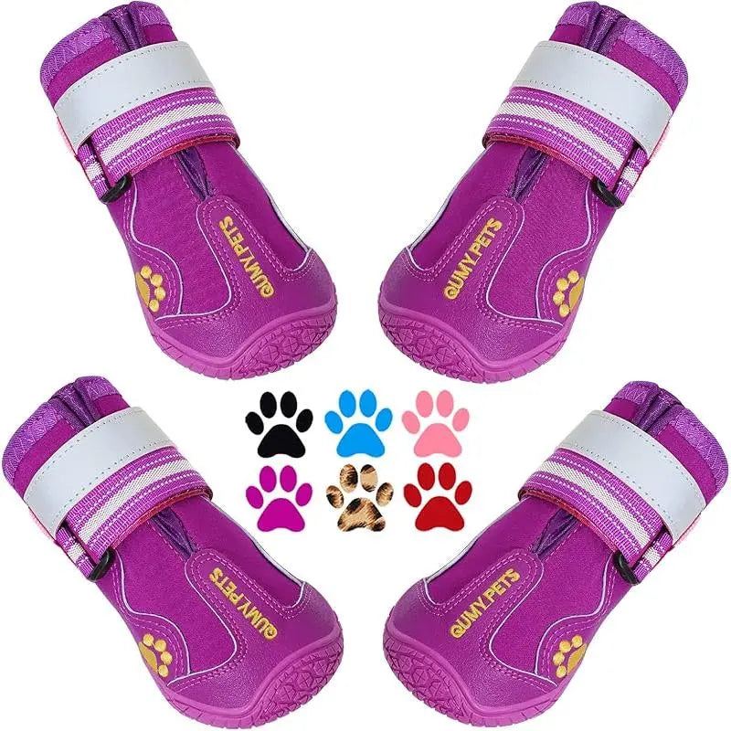 Durable Waterproof Dog Boots for Large & Medium Dogs - All-Season Paw Protectors for Snow, Rain, and Hot Pavement - Anti-Slip Sole, Size 8