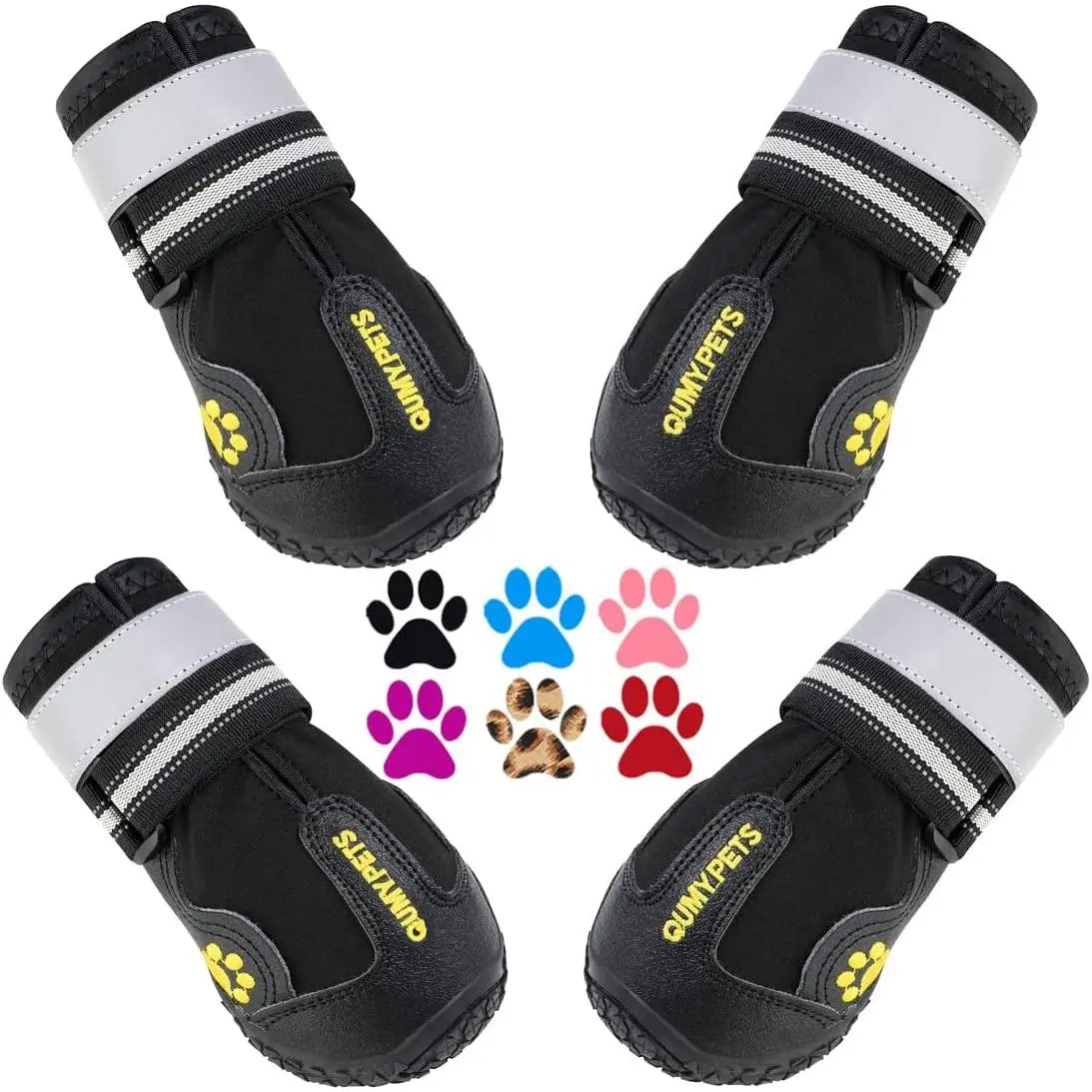 Durable Waterproof Dog Boots for Large & Medium Dogs - All-Season Paw Protectors for Snow, Rain, and Hot Pavement - Anti-Slip Sole, Size 8