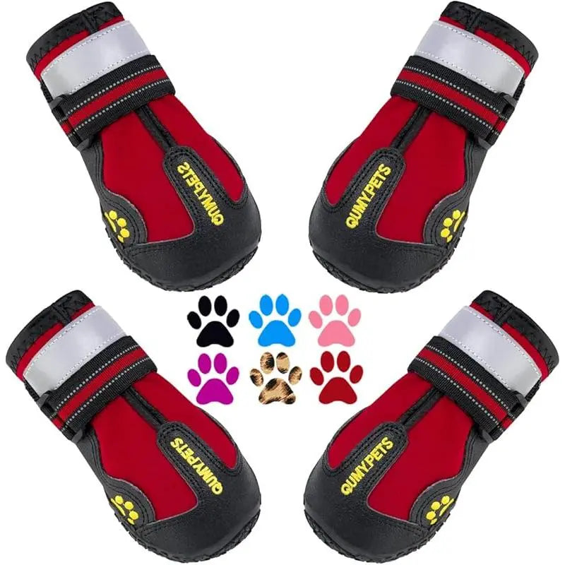 Durable Waterproof Dog Boots for Large & Medium Dogs - All-Season Paw Protectors for Snow, Rain, and Hot Pavement - Anti-Slip Sole, Size 8