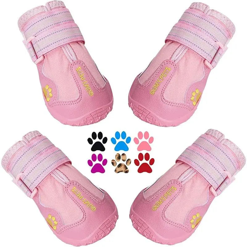 Durable Waterproof Dog Boots for Large & Medium Dogs - All-Season Paw Protectors for Snow, Rain, and Hot Pavement - Anti-Slip Sole, Size 8