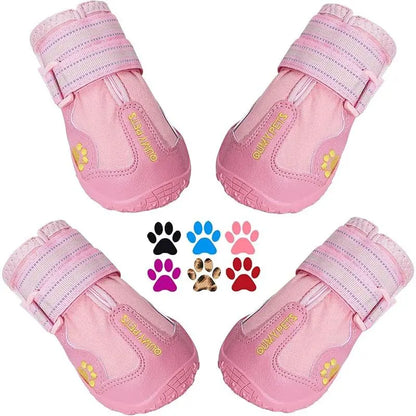 Durable Waterproof Dog Boots for Large & Medium Dogs - All-Season Paw Protectors for Snow, Rain, and Hot Pavement - Anti-Slip Sole, Size 8