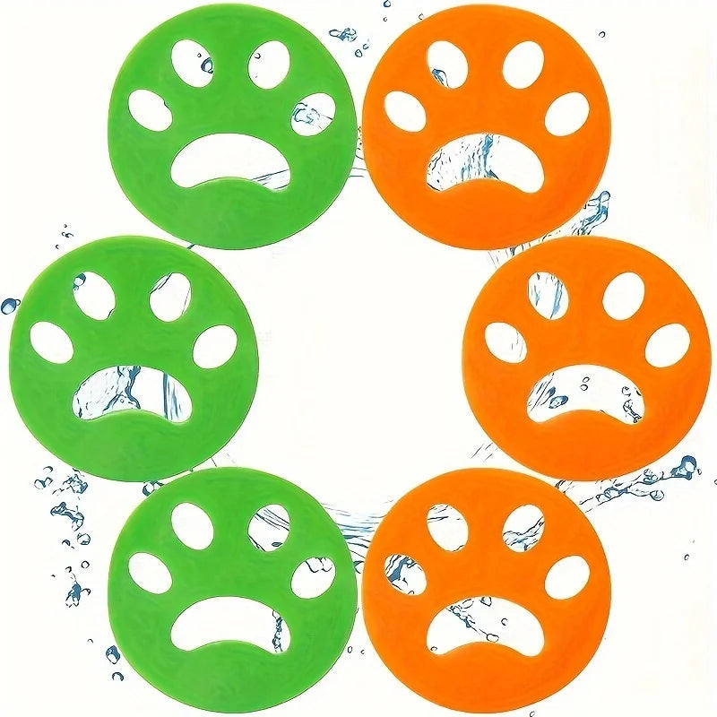 Effortless Pet Hair Removal: 4-Pack Double-Sided Silicone Cat Claw Washable Cleaning Tools for Clothes and Laundry