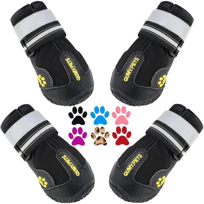 Durable Waterproof Dog Boots for Large & Medium Dogs - All-Season Paw Protectors for Snow, Rain, and Hot Pavement - Anti-Slip Sole, Size 8