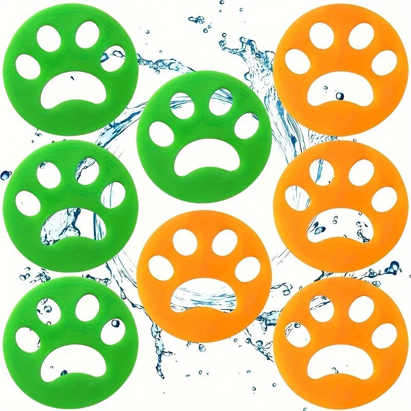 Effortless Pet Hair Removal: 4-Pack Double-Sided Silicone Cat Claw Washable Cleaning Tools for Clothes and Laundry