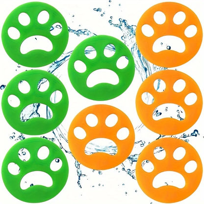 Effortless Pet Hair Removal: 4-Pack Double-Sided Silicone Cat Claw Washable Cleaning Tools for Clothes and Laundry